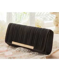 Retica クラッチバッグ パーティーバッグ プリーツ加工ラインストーンパーティーバッグ レディース