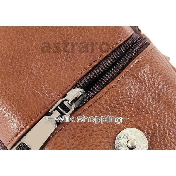 スマホバック ベルトポーチ メンズ 本革 牛革 ショルダー付 ミニショルダーバッグ 3way スマホ収納 スマホ入れ コンパクト 耐摩 長持ち 登山 - 画像 (7)