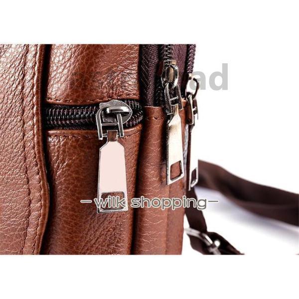 スマホバック ベルトポーチ メンズ 本革 牛革 ショルダー付 ミニショルダーバッグ 3way スマホ収納 スマホ入れ コンパクト 耐摩 長持ち 登山 - 画像 (8)